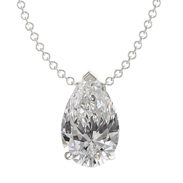 תליון יהלום טיפה זהב לבן חצי קראט