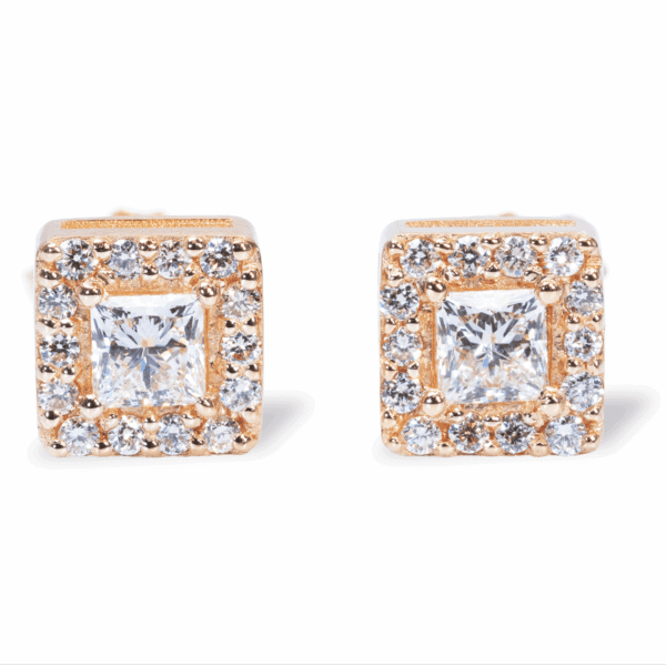 עגילי יהלום פרינסס