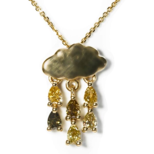 תליון יהלומים מיוחד עננים וגשם