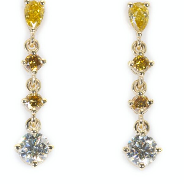 עגילים נופלים יהלומי צהוב קנרית - דיאנוצ׳ה