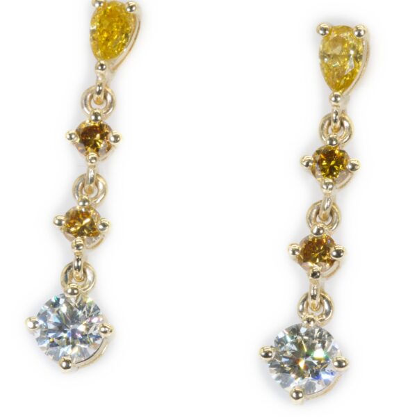 עגילים נופלים יהלומים צהובים -דיאנוצ׳ה