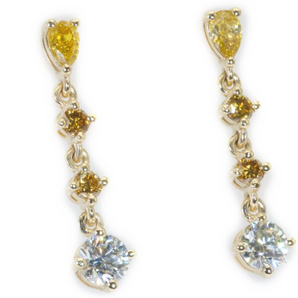 עגילים יהלומים צהובים -DIANOCHE