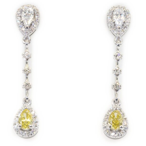 עגילים נופלים יהלומי קנרית -DIANOCHE