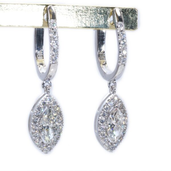 עגילי יהלום מרקיזה לאישה -DIANOCHE