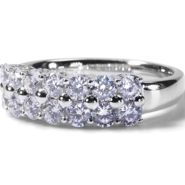 טבעת שתי שורות של יהלומים 1.10 קראט