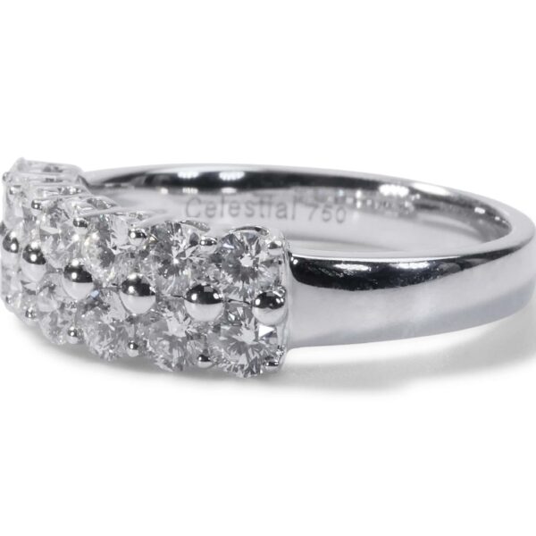 טבעת שתי שורות של יהלומים 1.10 קראט