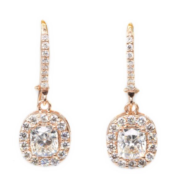 עגילי קושן יהלום עם האלו - דיאנוצ׳ה