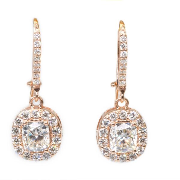 עגילים נופלים יהלום קושן -DIANOCHE