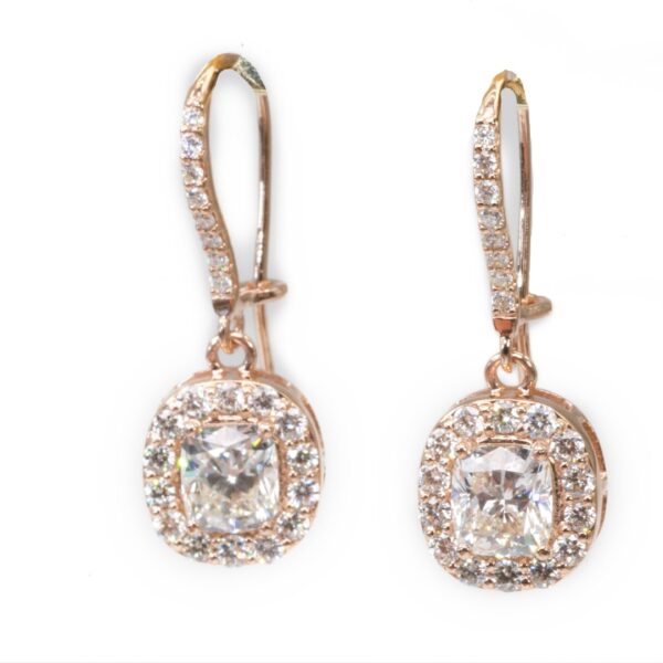 עגילי יהלום קושן לאישה -DIANOCHE