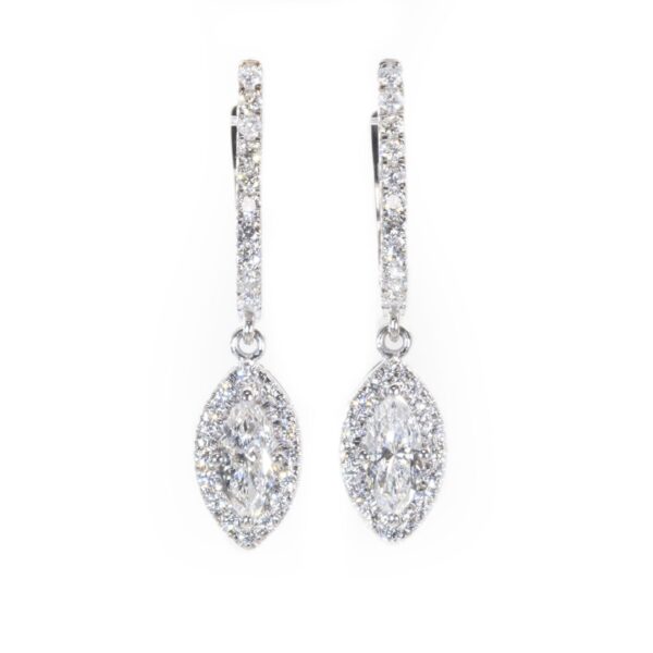 עגילי יהלום חצי קראט זהב לבן -דיאנוצ׳ה