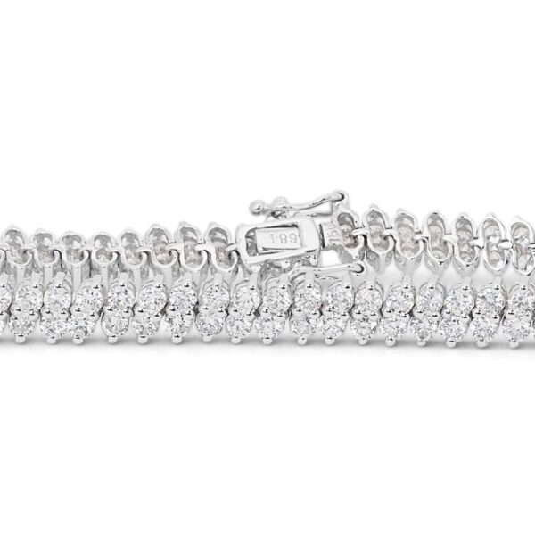 צמיד טניס 2 שורות זהב לבן