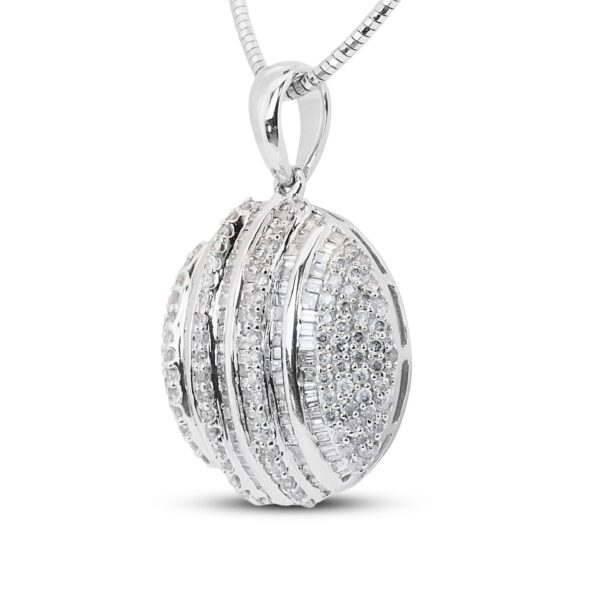 תליון יהלומים מעוצב זהב לבן