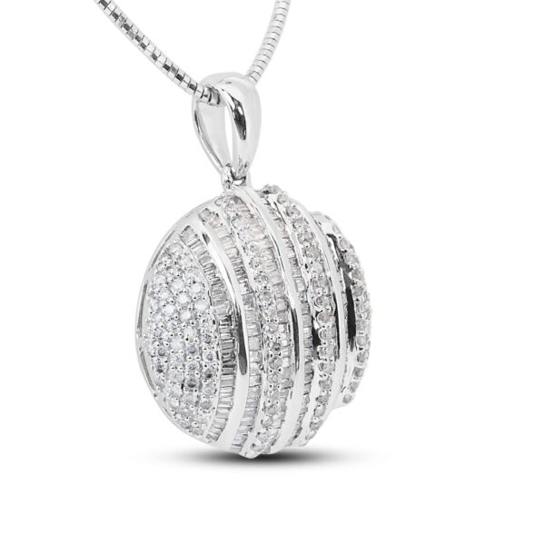 תליון יהלומים מעוצב זהב לבן