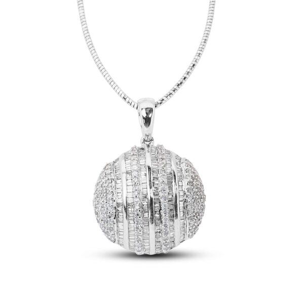 תליון יהלומים מעוצב זהב לבן