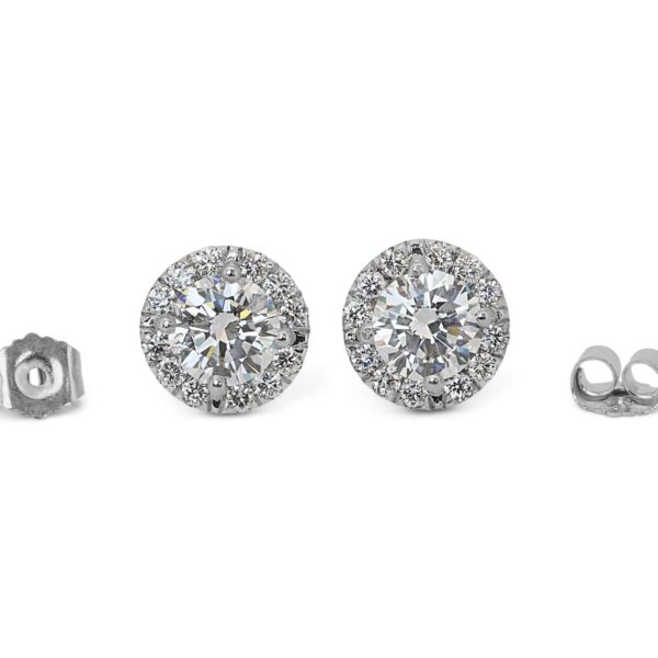 עגילי יהלום עגולים צמודים