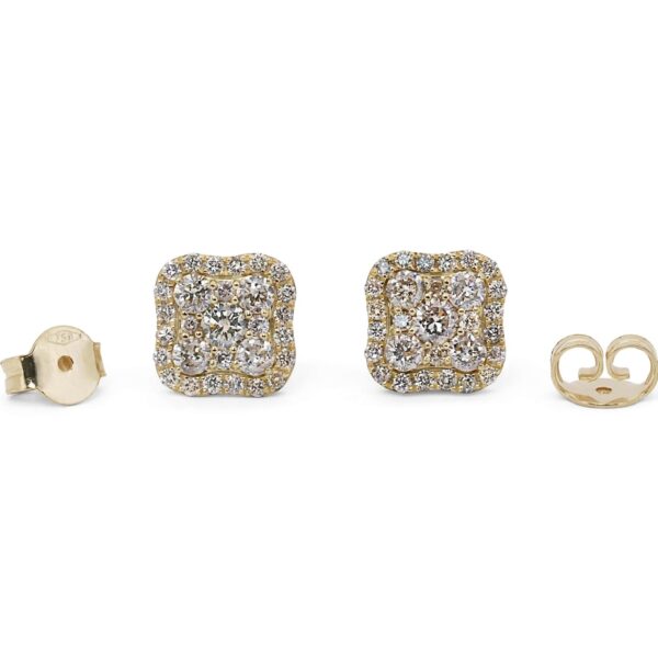 עגילי יהלומים מעוצבים זהב צהוב