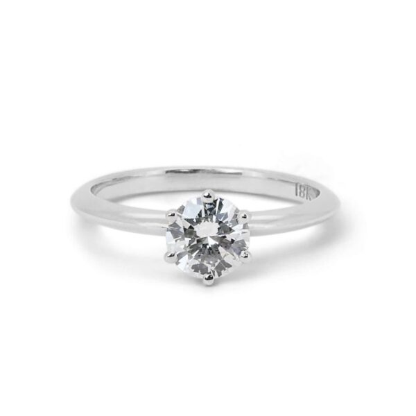 טבעת אירוסין קלאסית עדינה זהב לבן