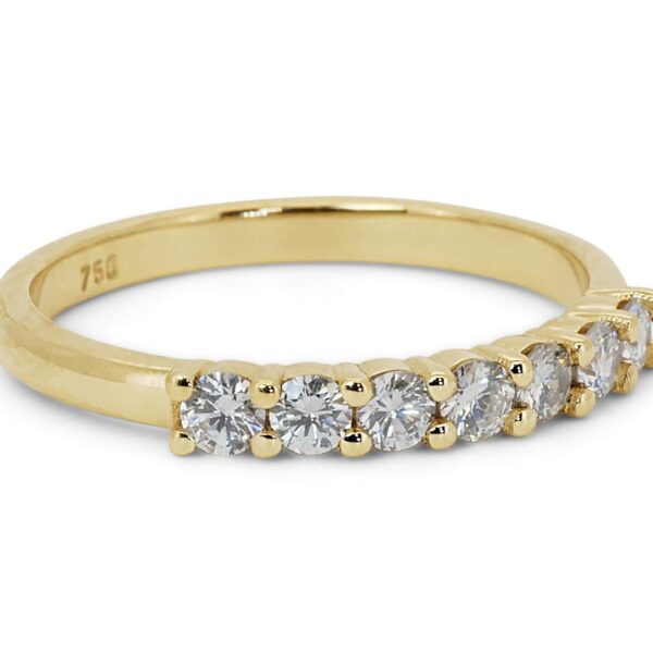 טבעת 7 יהלומים זהב צהוב