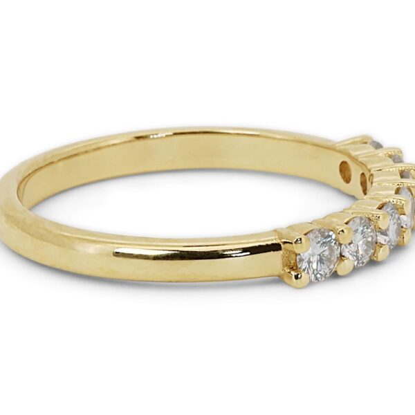 טבעת 7 יהלומים זהב צהוב