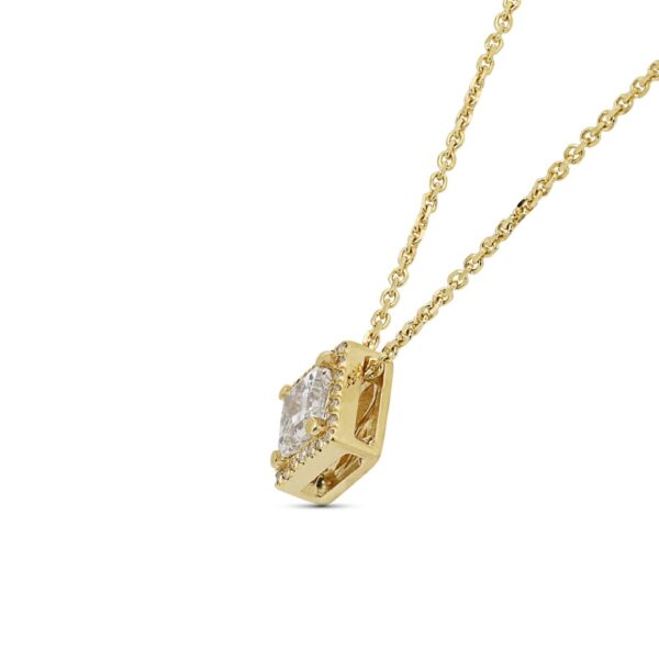 תליון יהלום נסיכה זהב צהוב