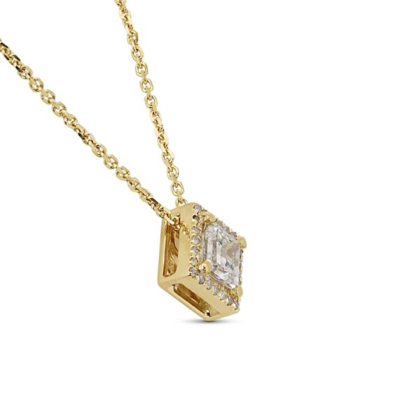 תליון יהלום נסיכה זהב צהוב