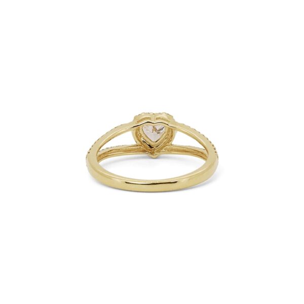 טבעת זהב לב יהלומים טבעיים