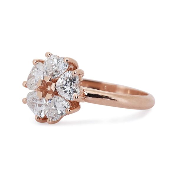 טבעת יהלום לבבות יהלומים טבעיים