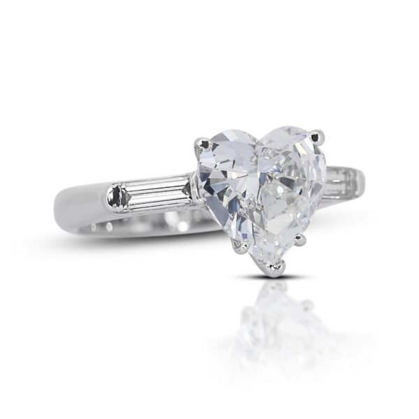 טבעת לב יהלום טבעי