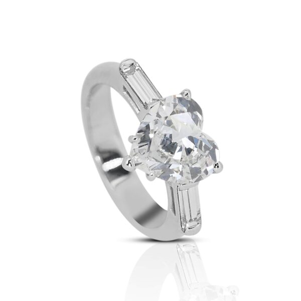 טבעת לב יהלום טבעי