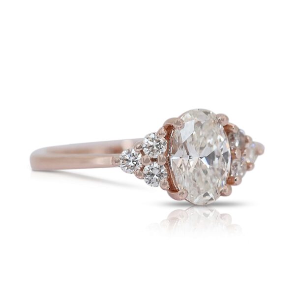 טבעת יהלום אובל 1 קראט טבעי