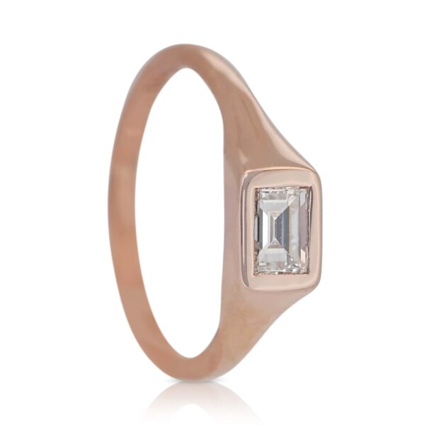 טבעת חותם עם יהלום טבעי