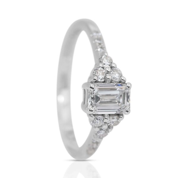 טבעת אמרלד וינטג יהלום טבעי