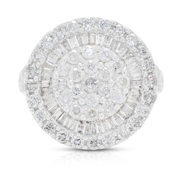 טבעת יהלומים טבעיים בעיצוב מוזאיקה Galactic 0.87 קראט בזהב לבן 18 קראט (חדש-לא נענד)