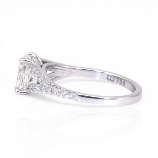 טבעת זהב לבן 18K, 1.26 קראט, מתועדת IGI