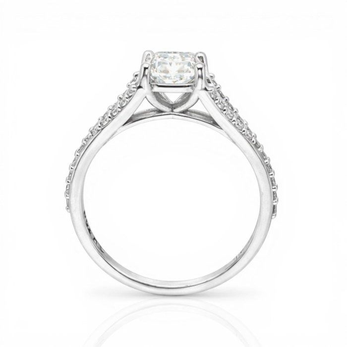 טבעת זהב לבן 18K, 1.34 קראט, מתועדת IGI – תמונה 7