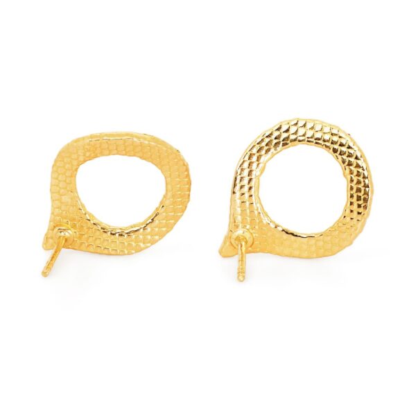 עגילי חישוק נוצצים משובצים יהלומים טבעיים בליטוש פאווה במשקל 1.28 קראט בזהב צהוב 18 קראט - מתועדת IGI