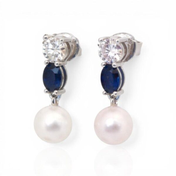 עגילי טיפה מזהב לבן 18K, מתועדת IGI, במשקל 7.47 קראט