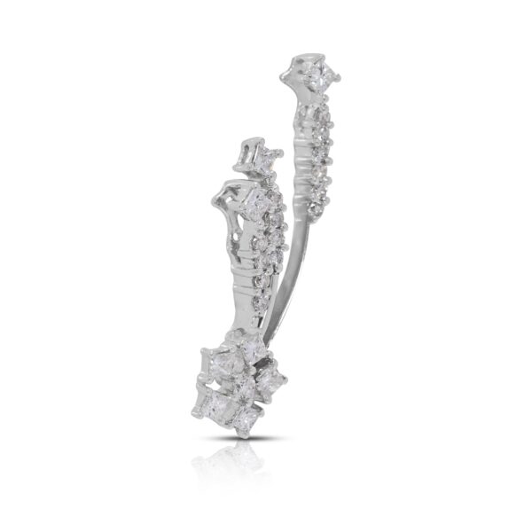 תליון מרשים מזהב לבן 18 קראט עם יהלום טבעי 0.51 קראט בחיתוך פרינסס ועגול (חדש)