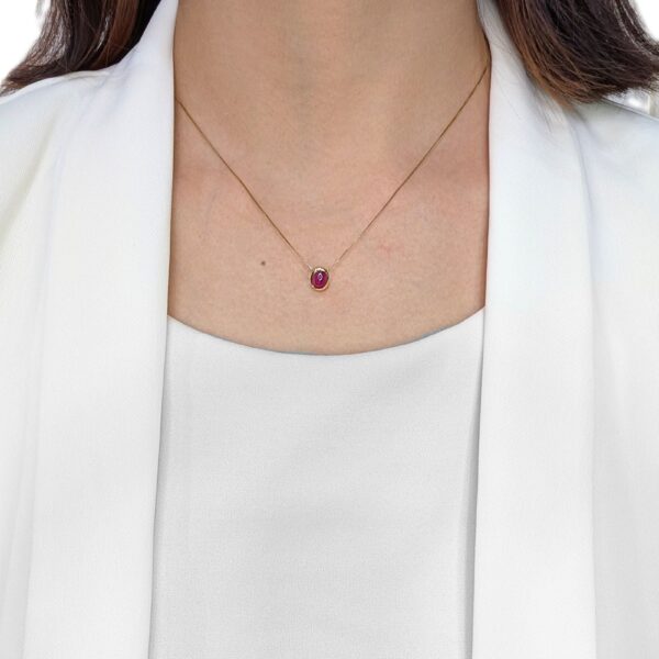 תליון רובי תוסס 0.8 קראט בזהב צהוב 18 קראט (חדש)