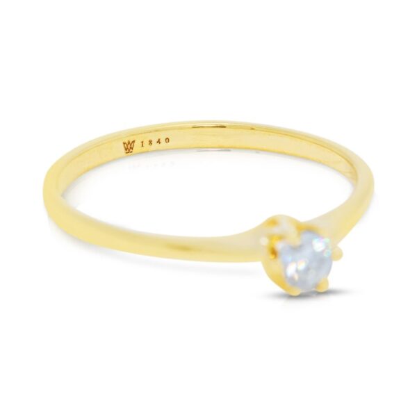 טבעת סוליטר יהלום מבריק 0.15 קראט בזהב צהוב 14K (חדש-לא נענד)