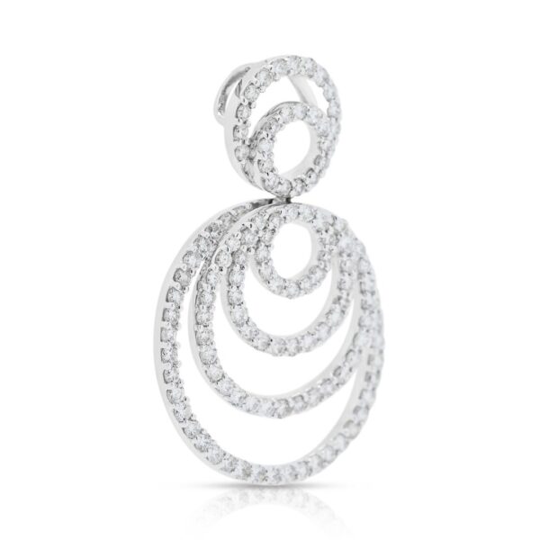 תליון יהלומים טבעיים מבריקים במשקל 1.21ct בזהב לבן 18K