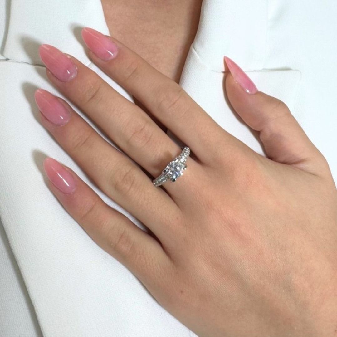 טבעת פאווה יהלומים מבריקים 1.75 קראט בזהב לבן 18 קראט - IGI מתועדת – תמונה 2