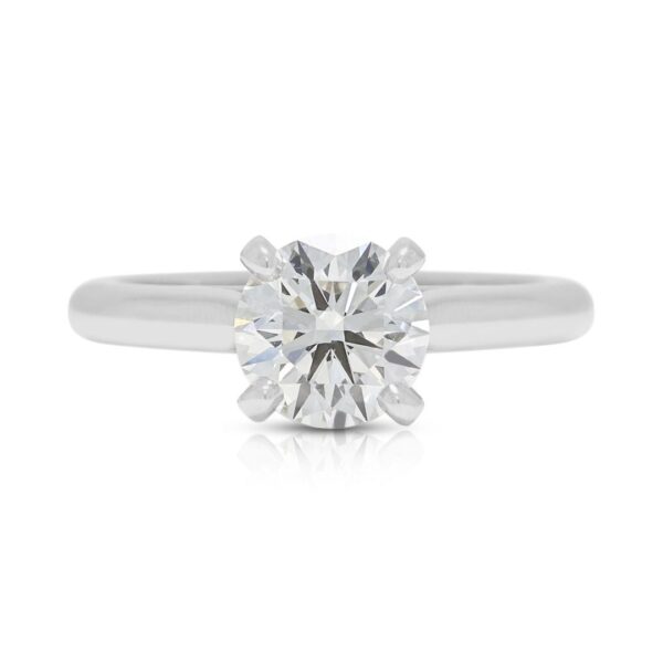 טבעת סוליטר יהלום טבעי 1.07ct של קרטייה עם קופסה בפלטינה (חדש) - מתועדת GIA