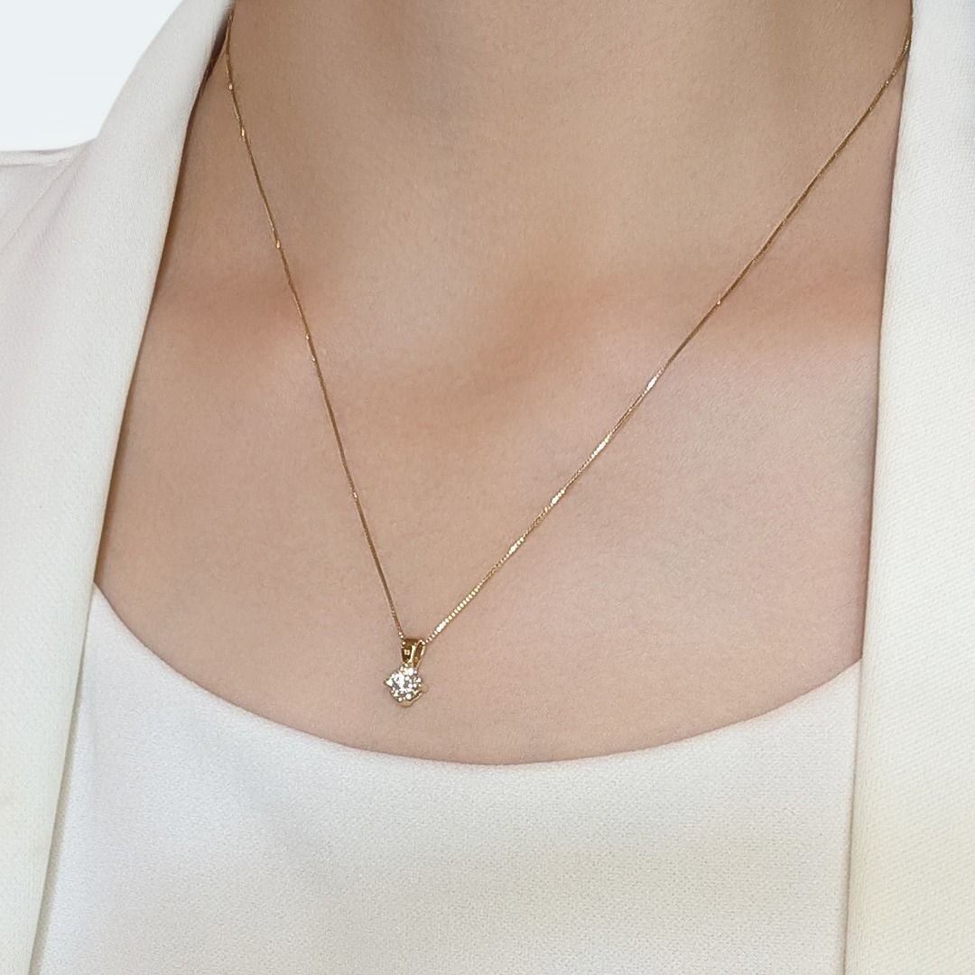 תליון יהלום סוליטר קלאסי 0.50ct ברליאנט עגול - תעודת IGI – תמונה 5