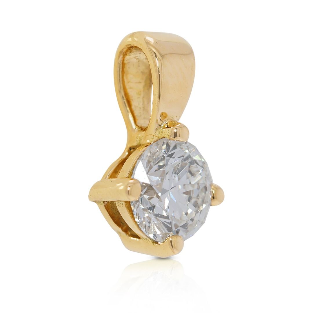 תליון יהלום סוליטר קלאסי 0.50ct ברליאנט עגול - תעודת IGI – תמונה 3