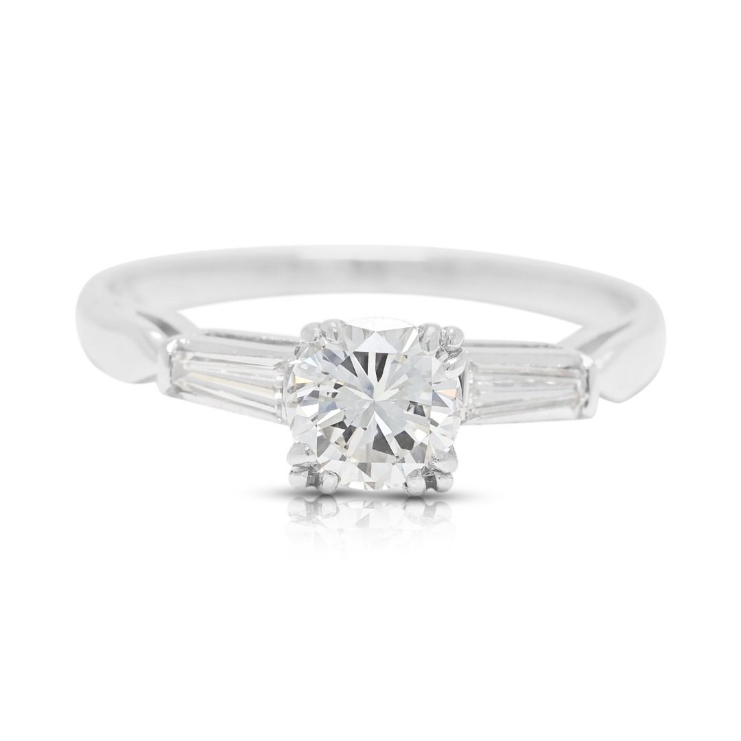 טבעת אירוסין יהלום קלאסית 0.67 קראט בפלטינה