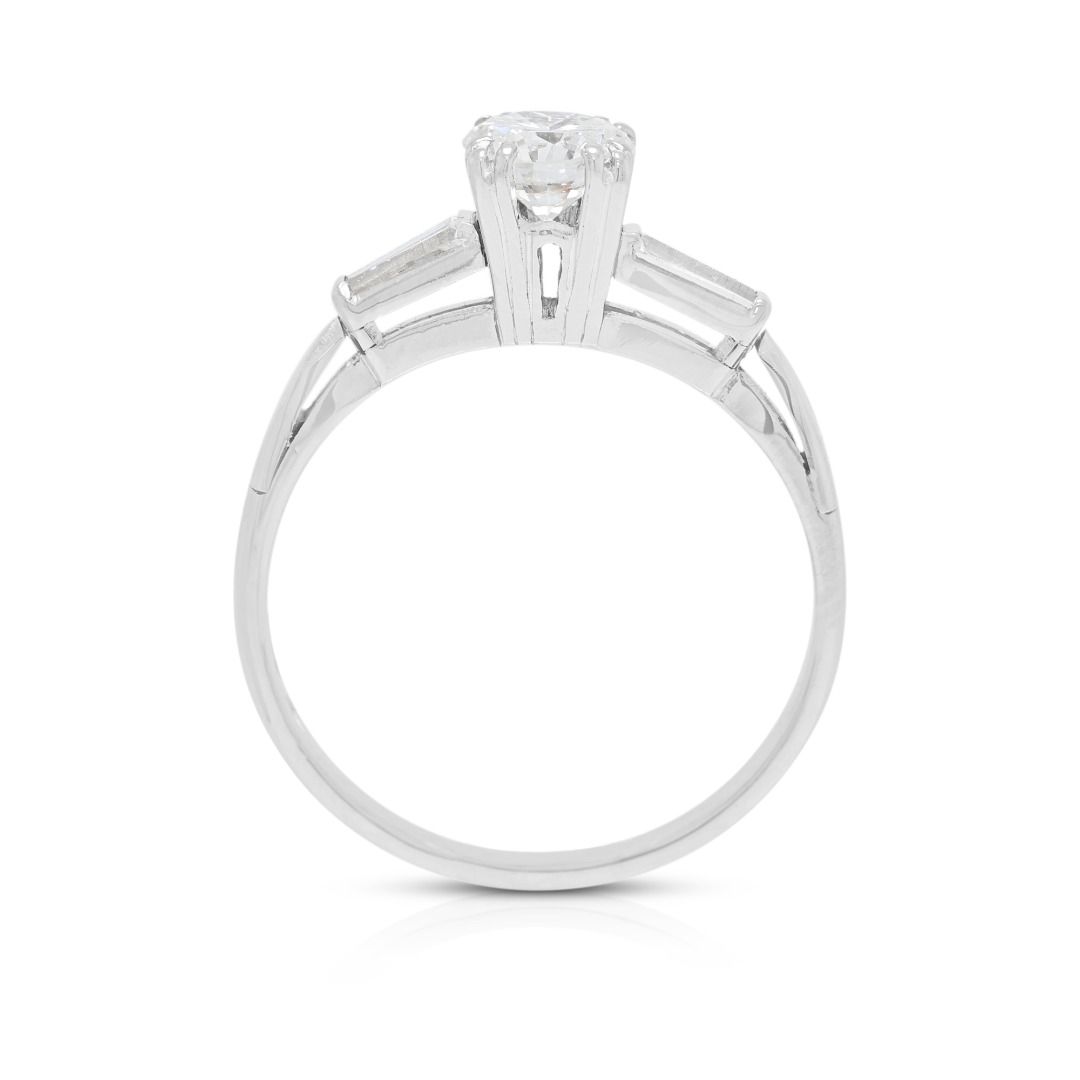 טבעת אירוסין יהלום קלאסית 0.67 קראט בפלטינה – תמונה 7