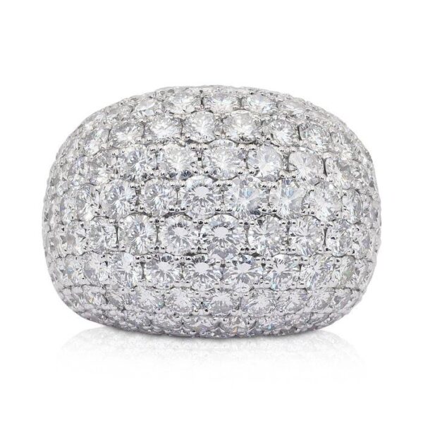 טבעת קוקטייל מרהיבה מזהב לבן 18 קראט משובצת יהלומים במשקל 13.88 קראט - מתועדת IGI