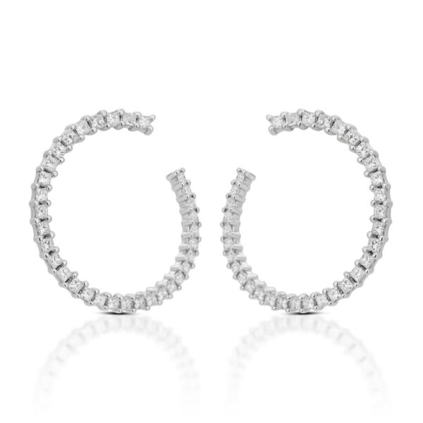 עגילי חצי עיגול מרהיבים מיהלומים טבעיים במשקל 2.50 קראט - עם תעודת IGI