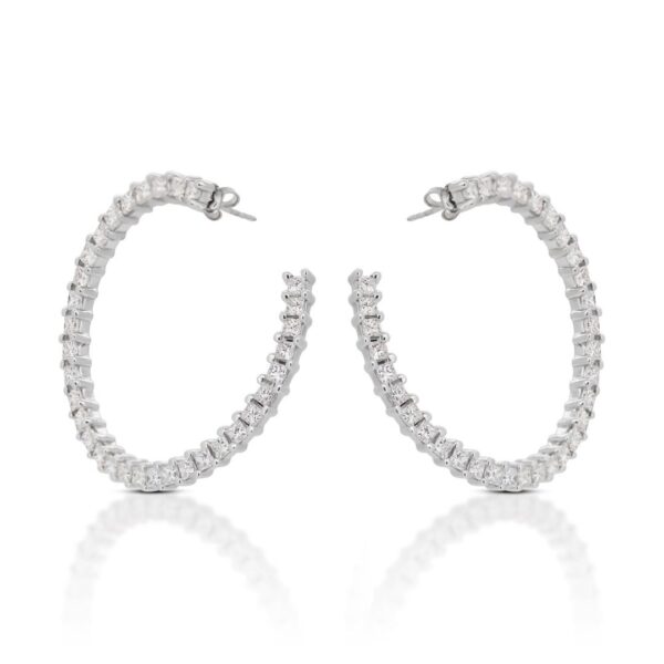 עגילי חצי עיגול מרהיבים מיהלומים טבעיים במשקל 2.50 קראט - עם תעודת IGI